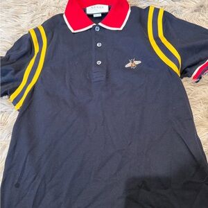 Gucci Bee Polo Shirt in black color block